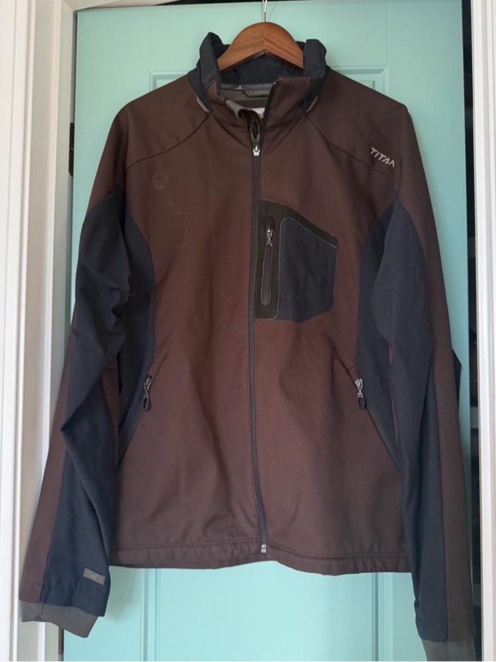Columbia Titanium Men’s XL Brown Black Softshell Jacket Outdoor
